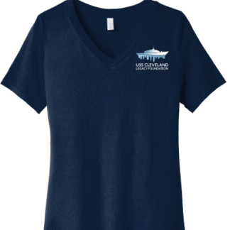 Bella and Canvas Women’s Relaxed Jersey Shirt Sleeve V-Neck T-Shirt - Navy